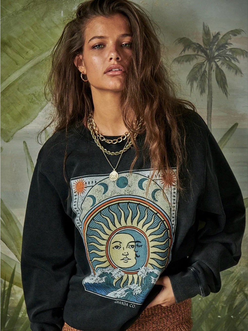 Ghanda Celestial Graphic Crewneck Sweatshirt – AU 10 (US small)
